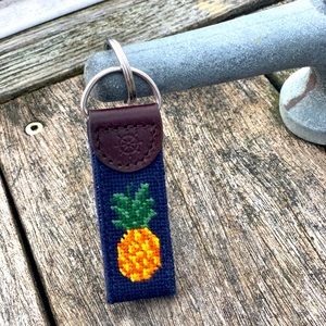 Brand New Needlepoint Pineapple Key Fob